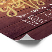 Hout Floral String Lights Kaarten Gifts Wedding Si Poster (Hoek)