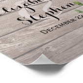 Hout Floral String Lights Wedding Reception Sign Poster (Hoek)