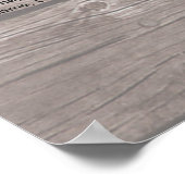 Hout Floral String Lights Wedding Seding Chart Poster (Hoek)