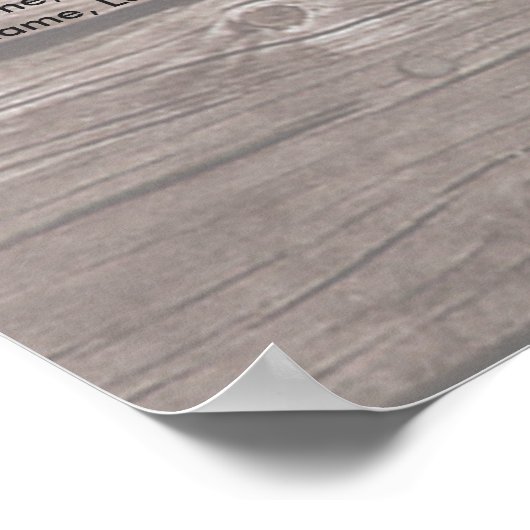 Hout Floral String Lights Wedding Seding Chart Poster (Hoek)