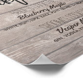 Hout Floral Wedding Signature Cocktail Drink Menu Poster (Hoek)