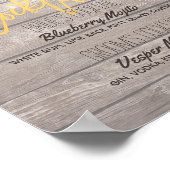 Hout Floral Wedding Signature Cocktail Drink Menu Poster (Hoek)