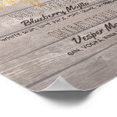 Hout Floral Wedding Signature Cocktail Drink Menu Poster (Hoek)