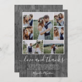 Hout Foto Collage Love and Bedankt Wedding (Voorkant / Achterkant)