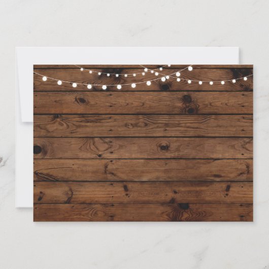 Hout Foto van Birthday Lichten Uitnodiging (Achterkant)