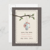 Hout geïnspireerd kan van dagen de datum opslaan aankondigingskaart (Voorkant / Achterkant)