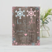 Hout Gender onthullen Hij of zij Winter Snowflakes Kaart (Staand voorkant)
