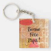 Hout - geometrische vormen - Dag van de vaders Sleutelhanger (Voorkant)