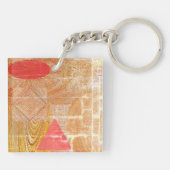 Hout - geometrische vormen - Dag van de vaders Sleutelhanger (Achterkant)