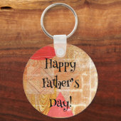 Hout - geometrische vormen - Vaderdag Sleutelhanger (Voorkant)