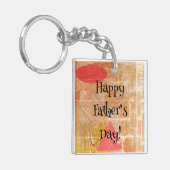 Hout - geometrische vormen - Vaderdag Sleutelhanger (Voorkant Links)