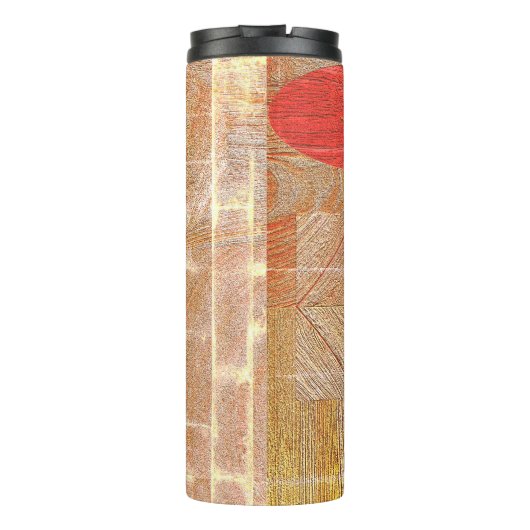 Hout - geometrische vormen - Vaderdag Thermosbeker (Achterkant)