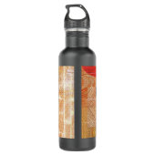 Hout - geometrische vormen - Vaderdag Waterfles (Achterkant)