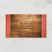 Hout | Gesitteerd leder Visitekaartje (Achterkant)