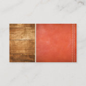 Hout | Gesitteerd leder Visitekaartje (Achterkant)