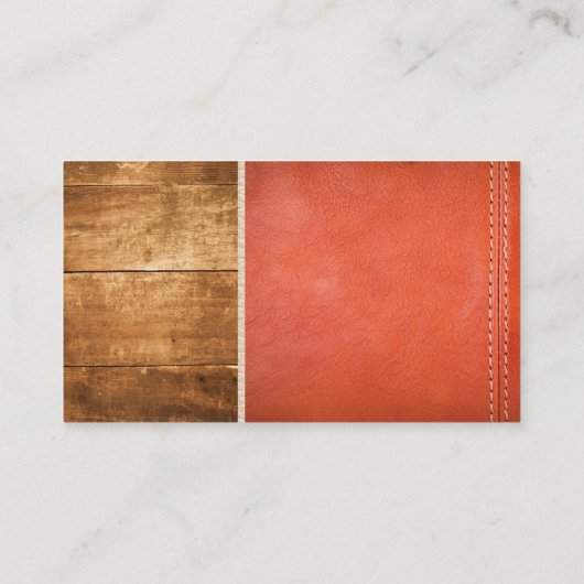Hout | Gesitteerd leder Visitekaartje (Achterkant)