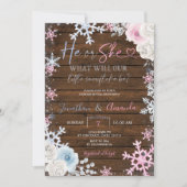 Hout Geslacht Ruw roze en blauwe sneeuwvlokken Kaart (Voorkant)