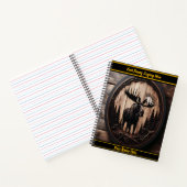 Hout-gesneden elanden in een bosrijke omgeving notitieboek (Binnen)