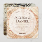 Hout gesneden graan aangepaste foto rustieke bruil kaart (Voorkant / Achterkant)