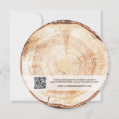 Hout gesneden graan QR Code Details Rustieke bruil Kaart (Achterkant)