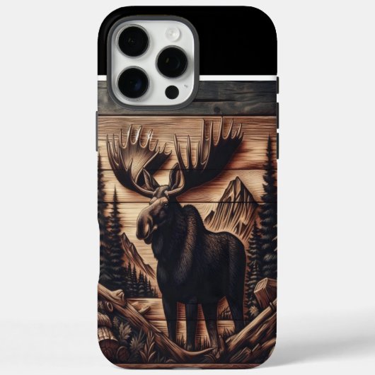 Hout gesneden Moose in het wild Case-Mate iPhone Case (Achterkant)