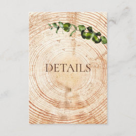Hout Gesneden plak groen Bruiloft Details QR-code Informatiekaartje