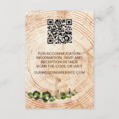 Hout Gesneden plak groen Bruiloft Details QR-code Informatiekaartje (Achterkant)