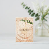 Hout Gesneden plak groen Bruiloft Details QR-code Informatiekaartje (Staand voorkant)