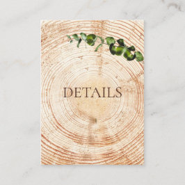 Hout Gesneden plak groen Bruiloft Details QR-code Informatiekaartje