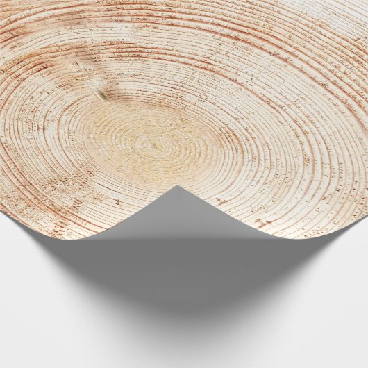 Hout gesneden plak rustieke bruiloft cadeaupapier (Hoek)