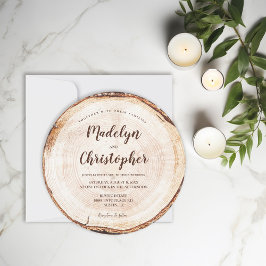 Hout gesneden plak rustieke bruiloft handlettering kaart