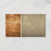 Hout | gestikt sepia leder visitekaartje (Achterkant)