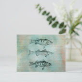 Hout, getextureerd visdesign briefkaart (Staand voorkant)