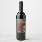 Hout Gipsplant Baby's Breath Metselwerkpot Wijn Wijn Etiket (Voorkant)