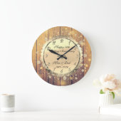 Hout, Gold Confetti 50th Wedding Jubileum Grote Klok (Huis)