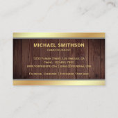 Hout Goud Caduceus Symbool Medisch Professioneel Visitekaartje (Achterkant)