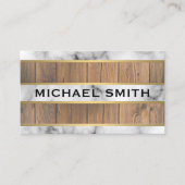 Hout Gouden Trim Textuur Strepen Visitekaartje (Voorkant)