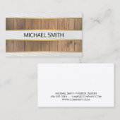 Hout Gouden Trim Textuur Strepen Visitekaartje (Voorkant / Achterkant)