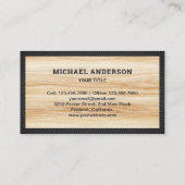 Hout Graan Black Hand Plane Handyman Carpenter Visitekaartje (Achterkant)