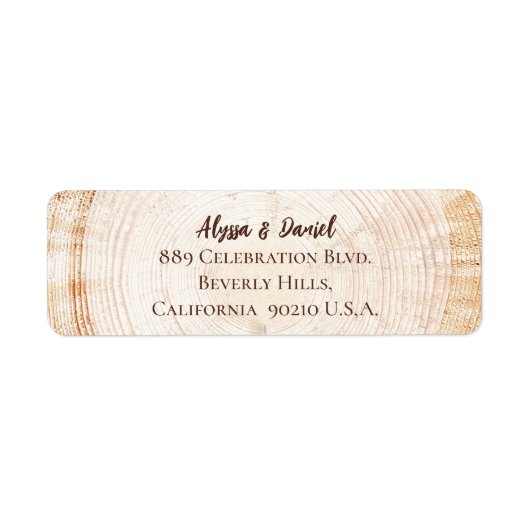 Hout graan boom schors rustieke bruiloft Custom Sc Etiket (Voorkant)