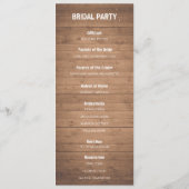 Hout Graan en String Lights Trouwprogramma Programmakaart (Achterkant)