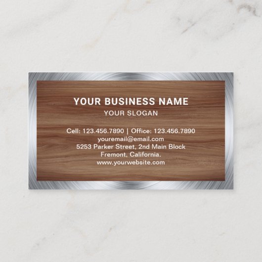 Hout Graan Staal Cirkelzaag Handyman Carpenter Visitekaartje (Achterkant)