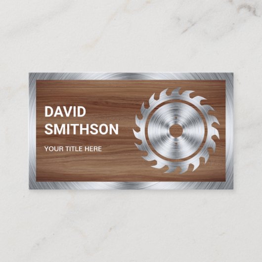 Hout Graan Staal Cirkelzaag Handyman Carpenter Visitekaartje (Voorkant)
