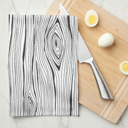 Hout Grain Doodle Tea Towel Theedoek (Quarter Fold)