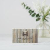 Hout Grain Professional Elegant Monogram #25 Visitekaartje (Staand voorkant)
