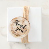Hout Grain Rustic Wedding Dank je Bedankjes Labels (In situ)