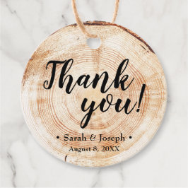 Hout Grain Rustic Wedding Dank je Bedankjes Labels