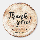 Hout Grain Rustic Wedding Dank je wel Magneet (Voorkant)