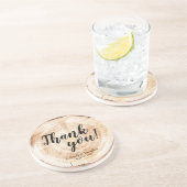 Hout Grain Rustic Wedding Dank je wel Zandsteen Onderzetter (Zijkant)