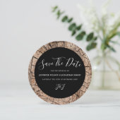 Hout Grain Rustic Wedding Save the date Invitation (Staand voorkant)
